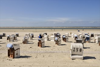Beach chairs on the bathing beach