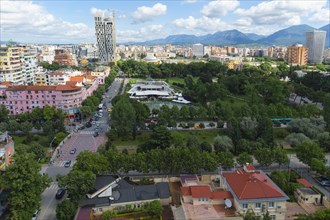View over the city center of Tirana