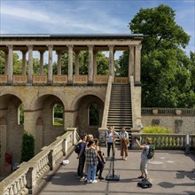 Tourists at the Belvedere on the Pfingstberg in Potsdam