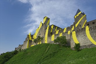 La Cite Castle with illustration by artist Felice Varini