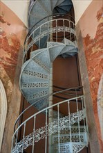 Historic spiral staircase to the upper floor of the Belvedere on the Pfingstberg in Potsdam