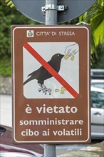 Bird Feeding Prohibited Sign