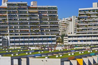 Green roofs and concrete balconies in the Olympic Village