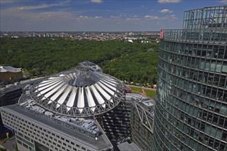 Roof of Sony Center and Bahn Tower