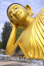 Lying golden Buddha