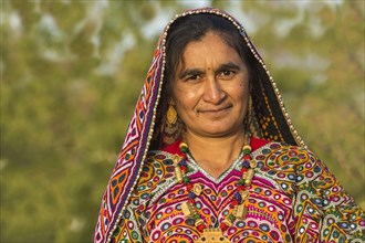 Ahir woman in traditional colorful cloth