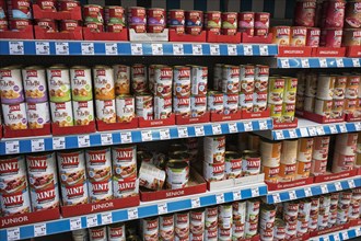 Canned dog food in DIY store