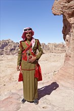 Officer of the Royal Bedouin Police in traditional uniform with frock coat