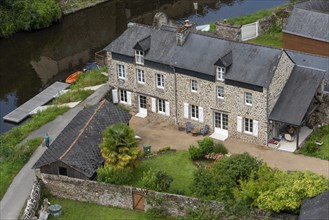 Traditional fieldstone house on the river La Rance