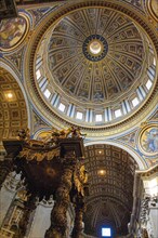 Dome of St. Peter's Basilica over canopy by Bernini