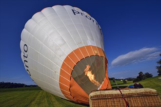 Hot air balloon being filled