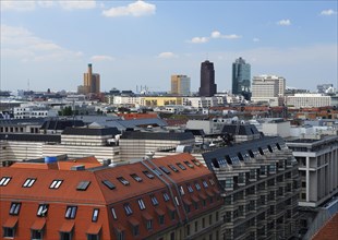 View from the French cathedral at Gendarmenmarkt to Potsdamer Platz