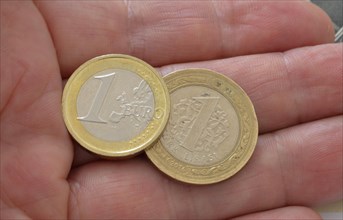 Euro Coin and Turkish Lira Coin