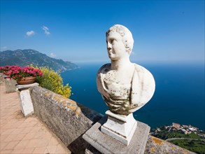 Marble bust on the Terrazza dell'Infinito of Villa Cimbrone
