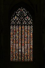Stained glass window in transept