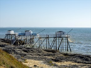 Fishing huts carrelets of Saint Palais sur Mer