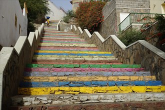 Colourful steps to the Bairro de Brasil