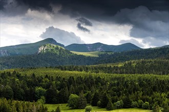 View of the Monts Dore in Auvergne Volcanoes Natural Park