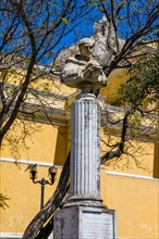 Statue of Bartolome de Las Casas in front of La Merced Church and Monastery