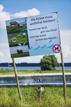 Protest sign on Elbe dyke near Abbenfleth