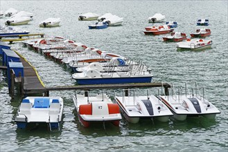 Pedal boats on the jetty