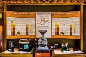 Coffee museum with roasting machine