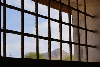 Barred window of a communal cell