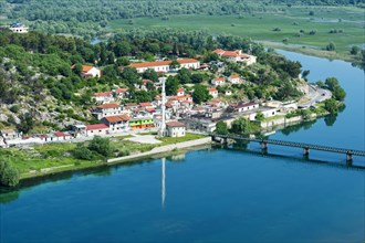 Shkodra city and Bojana river