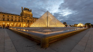 Glass pyramid in the courtyard of the Palais du Louvre