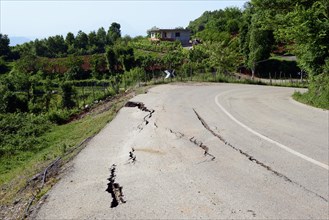 Road damage at Patresh