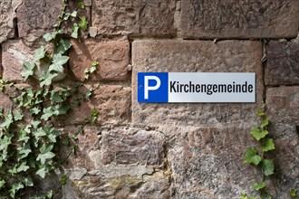Reserved car park of the Protestant town church community