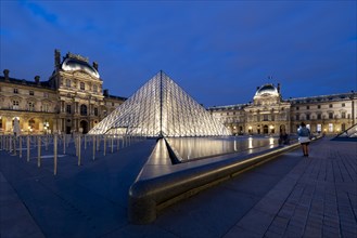 Glass pyramid in the courtyard of the Palais du Louvre