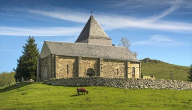 Church of Saint-Alyre-es-Montagne on Cezallier massif