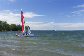 Sailing boats on the Saint Lawrence River