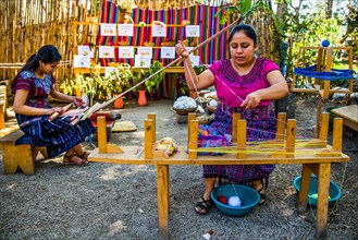 Demonstration of traditional Mayan weaving
