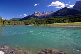 Turquoise River and Mountains