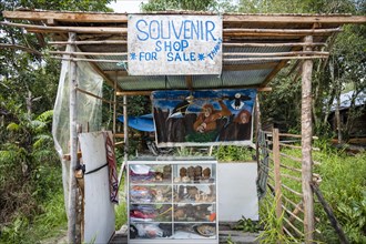 Souvenir shop in a jungle village on the Sekonyer River