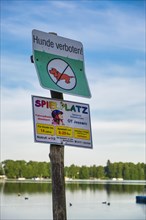 Signs at the Schwielochsee