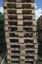 Stacked euro pallets