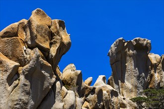 Bizarre rock formations in the Valle della Luna on the rocky coast of Capo Testa near Santa Teresa di Gallura