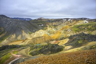View from Brennisteinsalda over colourful rhyolite mountains