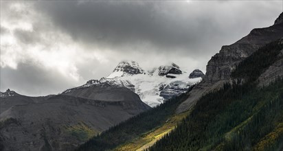 Cloudy snow-capped peaks