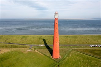 Drone shot of the lighthouse Huisduinen