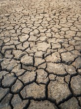 Dry and broken clay ground during drought season