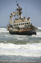 Stranded fishing trawler Zeila at Henties Bay