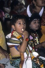 A Boy in costumes in a religious festival of Krishna Janmashtami