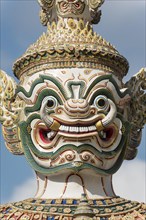 Close-up of the statue of the giant Yaksha demon