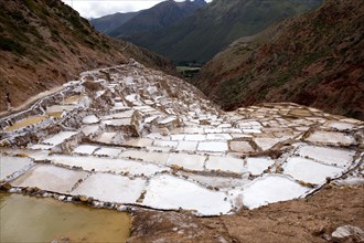 Maras salt mines in Salinas near Tarabamba in Peru