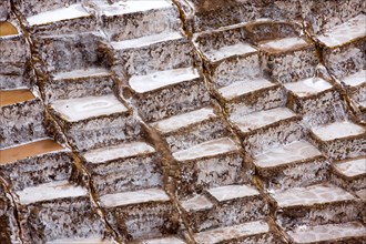 Maras salt mines in Salinas near Tarabamba in Peru