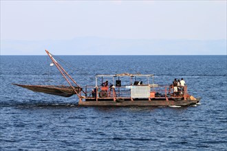 Fishing boats with nets to catch kapenta